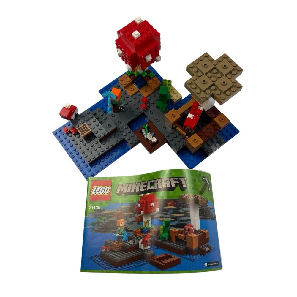 LEGO Minecraft The Mushroom Island 21129 Manual No Box Complete Set Minifigures